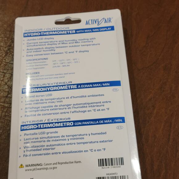 Active Air Hygro-Thermometer With MAX/MIN Display. New - Picture 9 of 9
